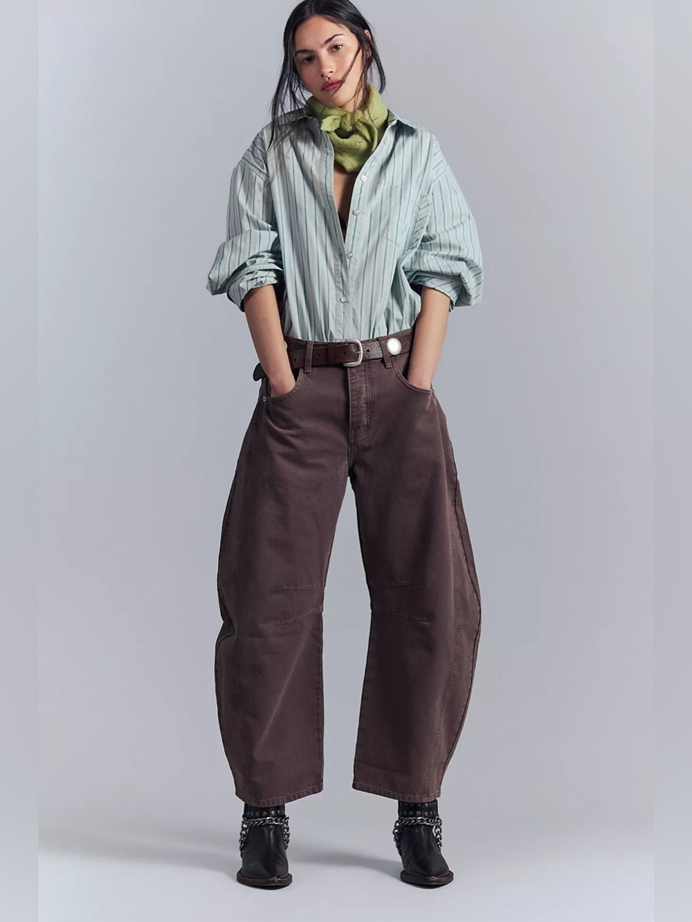 Free People Good Luck Barrel Jeans🔥chocolate mousse• we the free